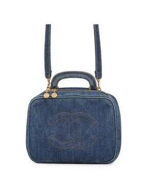 Chanel CC Logo Vanity Denim 2-Way Shoulder Bag